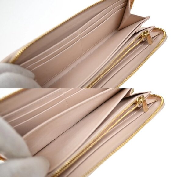 CHRISTIAN DIOR Logo Cannage Zipper Around Long Wallet Leather Pink GHW 80KB338 - Picture 11 of 15